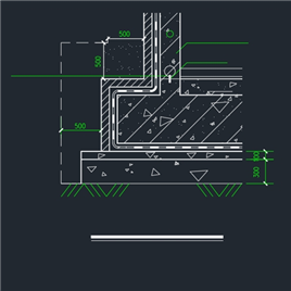 CAD图纸-承台侧壁处防水大样