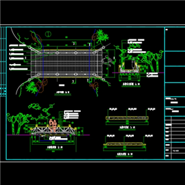CAD图纸-园林木桥施工图