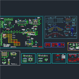 CAD图纸-园林设计常用景观桥图