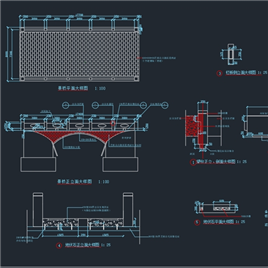 CAD图纸-园桥施工细部详图