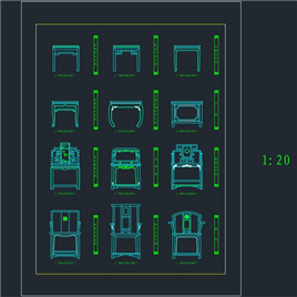 CAD图纸-建筑常用中式家具图块