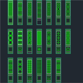CAD图纸-仿古门图块集