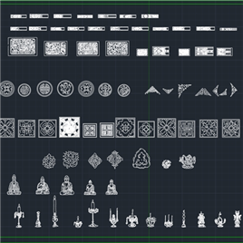 古建CAD图块(古建文饰,如窗棂,瓦当)