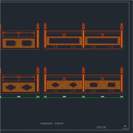 CAD图纸-汉白玉栏杆立面