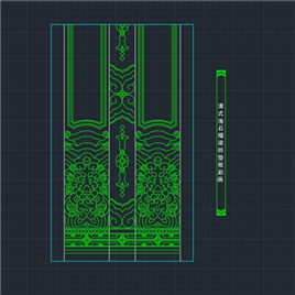 CAD图纸-中式彩画图块清式梁枋垫板彩画