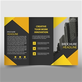 黄色和黑色企业三折页宣传册