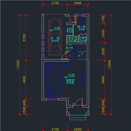 CAD图纸-带夹层联排别墅户型图