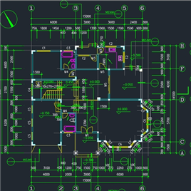 CAD图纸-B102型别墅建筑结构图