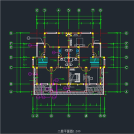 CAD图纸-双联别墅建筑全套图