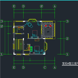 CAD图纸-宝石A型别墅建施图