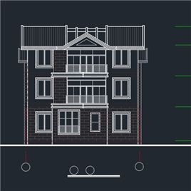 CAD图纸-300平米别墅建筑施工图