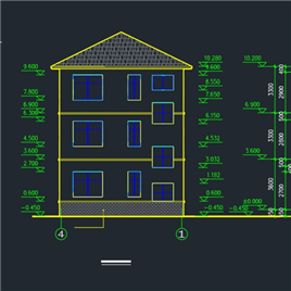 CAD图纸-3层别墅全套建筑结构图