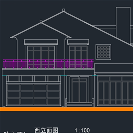 CAD图纸-独立西a别墅施工图