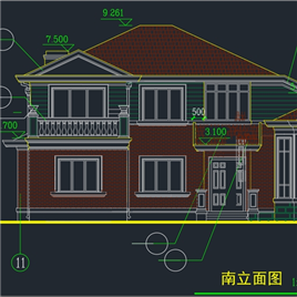 湖边别墅建筑全套图