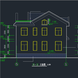 CAD图纸-二层坡顶别墅平立面施工图