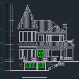 CAD图纸-二层别墅建施方案图