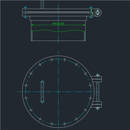 CAD图纸-回转盖带颈平焊法兰人孔