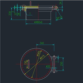 CAD图纸-回转盖不锈钢法兰人孔
