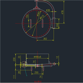 CAD图纸-垂直吊盖不锈钢法兰人孔