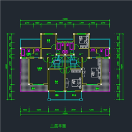 CAD图纸-联体别墅平立剖方案图