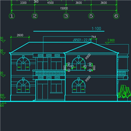 CAD图纸-两层别墅建筑方案图
