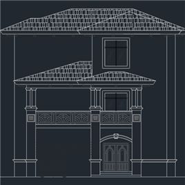 CAD图纸-某三层别墅立面设计