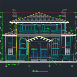 CAD图纸-双拼别墅建筑设计图