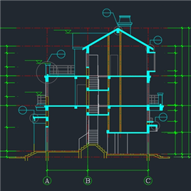 CAD图纸-双联别墅建筑设计详图