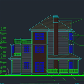 CAD图纸-双联A型北向别墅方案图