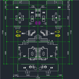 CAD图纸-小三层现代联拼别墅方案图