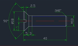 CAD沉头螺钉机械图纸绘制教程