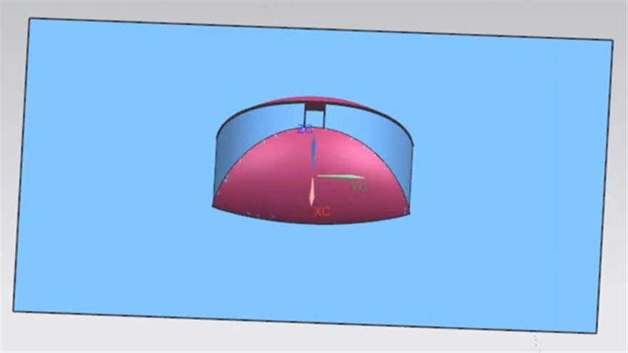 UG12.0塑胶模具分型面-三放灯装饰盖