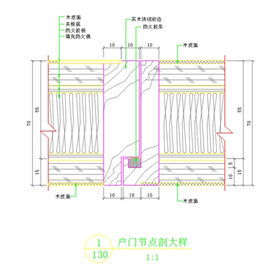 别墅入户门立面节点