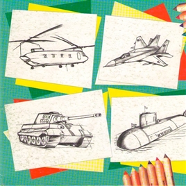 50个飞机坦克的画法线稿参考素材