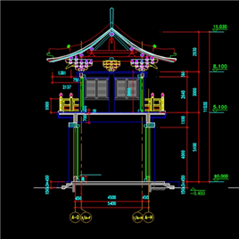 仿古山门建筑施工图