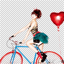 骑自行车的时尚女孩【PNG】