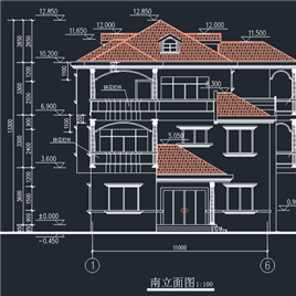 三层别墅扩出图带结构模型