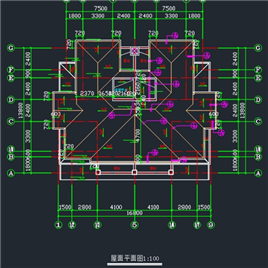 双联别墅建筑全套图